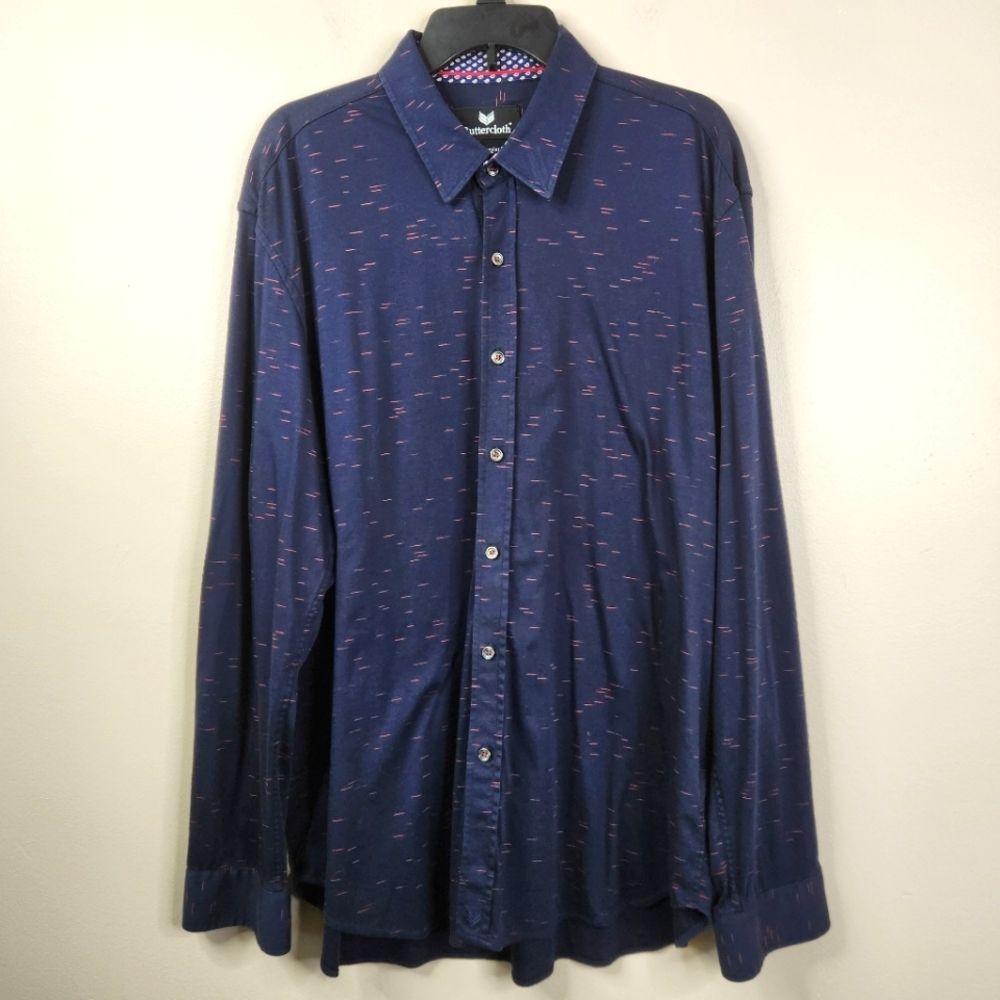 Buttercloth Regular Fit Long Sleeve Printed Button Down Shirt 2X